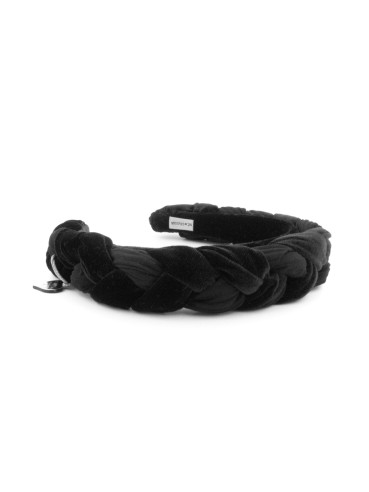 Braided Velvet Headband Noir | MC Davidian Couture Collection