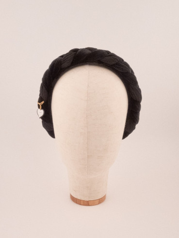Braided Velvet Headband Noir | MC Davidian Couture Collection