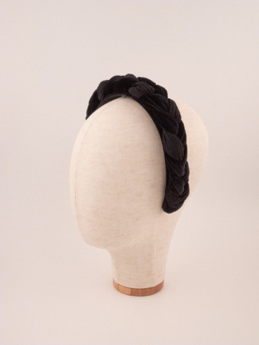 Braided Velvet Headband Noir | MC Davidian Couture Collection