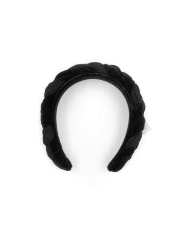 Braided Velvet Headband Noir | MC Davidian Couture Collection