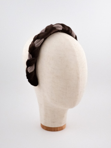 Braided Velvet Headband Noir | MC Davidian Couture Collection