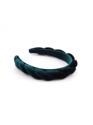 Braided Velvet Headband Noir | MC Davidian Couture Collection