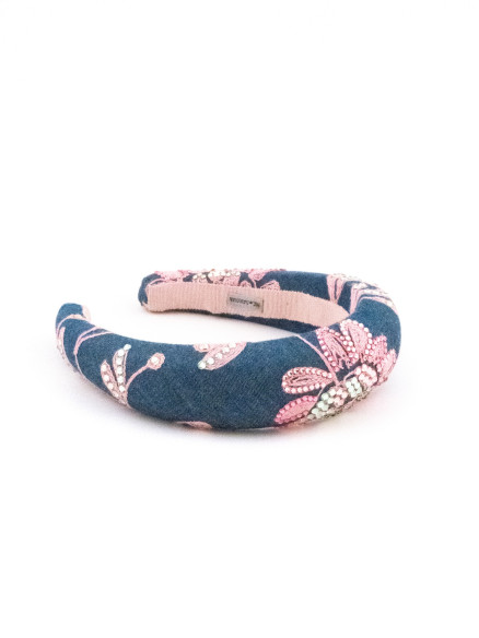 Denim Flower Headband | MC Davidian Couture Collection