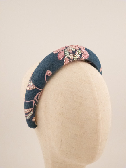 Denim Flower Headband | MC Davidian Couture Collection