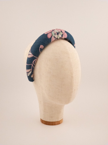 Denim Flower Headband | MC Davidian Couture Collection