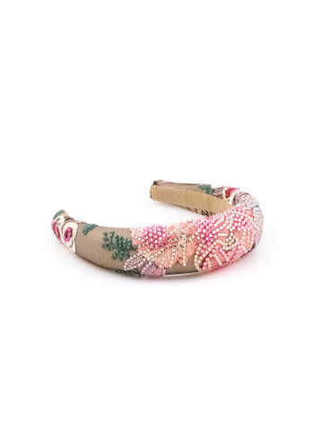 Pink Pearl Bouquet Headband | MC Davidian Couture Collection