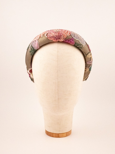 Pink Pearl Bouquet Headband | MC Davidian Couture Collection