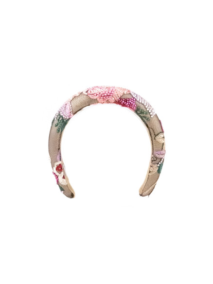 Pink Pearl Bouquet Headband | MC Davidian Couture Collection