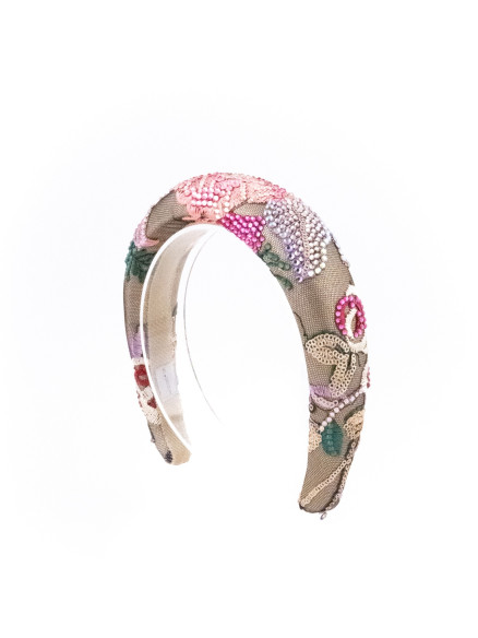 Pink Pearl Bouquet Headband | MC Davidian Couture Collection