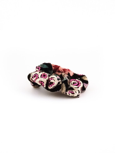 Black Velvet Roses Scrunchie | MC Davidian Couture Collection