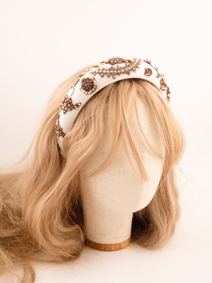 Ivory Garland Headband | MC Davidian Couture Collection