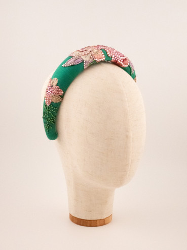 Emerald & Roses Headband | MC Davidian Couture Collection