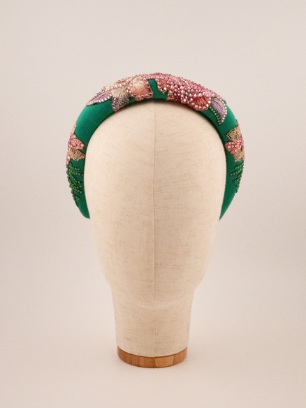 Emerald & Roses Headband | MC Davidian Couture Collection