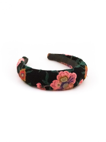 Black Floral Velvet Headband | MC Davidian Couture Collection