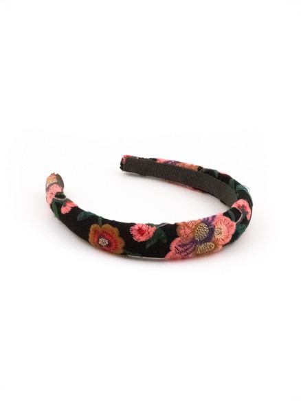Black Velvet Flowers Headband | MC Davidian Couture Collection