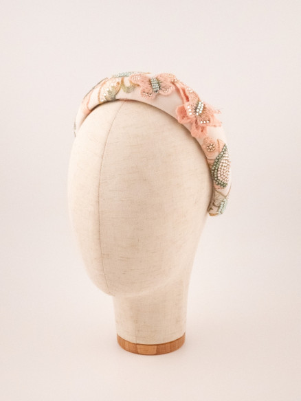 Green Floral Bow Headband | MC Davidian Couture Collection