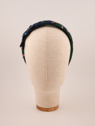 Green Floral Twist Headband | MC Davidian Couture Collection