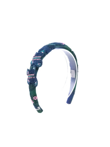 Green Floral Twist Headband | MC Davidian Couture Collection