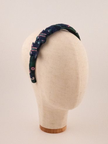 Green Floral Twist Headband | MC Davidian Couture Collection