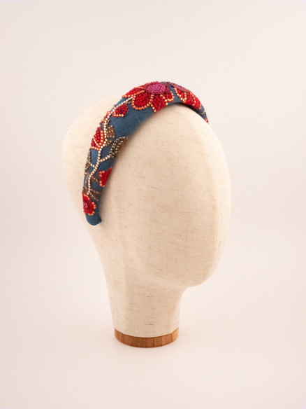 Blazing Rose Headband | MC Davidian Couture Collection