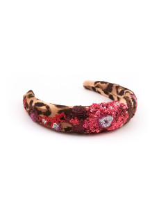 Pink Floral Leopard Headband | MC Davidian Couture Collection