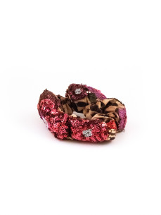 Pink Leopard Sequin Scrunchie | MC Davidian Couture Collection
