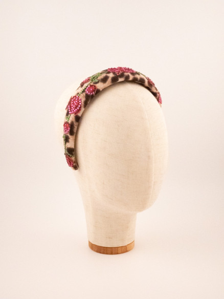 Leopard Cherry Headband | MC Davidian Couture Collection