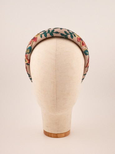 Pink Tropical Garden Headband | MC Davidian Couture Collection