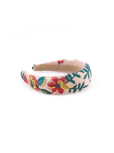 Pink Tropical Garden Headband | MC Davidian Couture Collection