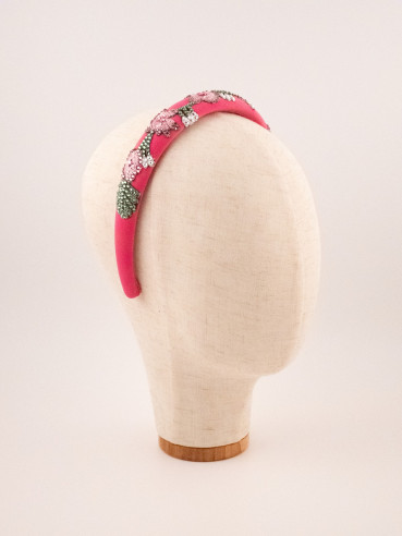 Fuchsia Garden Headband | MC Davidian Couture Collection