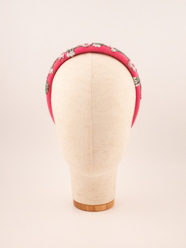 Fuchsia Garden Headband | MC Davidian Couture Collection