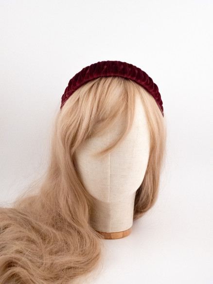 Navy Pleated Headband | MC Davidian Couture Collection