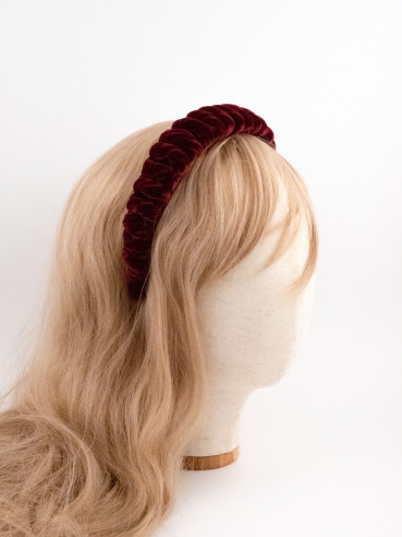 Burgundy Velvet Twist Headband | MC Davidian Couture Collection