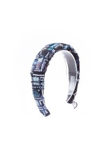 Midnight Blue Mosaic Headband | MC Davidian Couture Collection