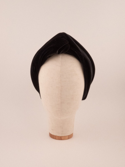 Velvet Turban Bandeau Noir | MC Davidian Couture Collection